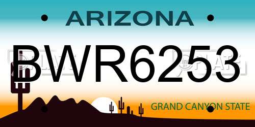 BWR6253 Arizona License Plate