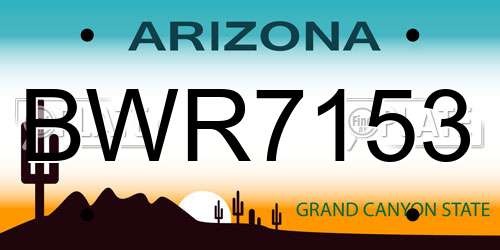 BWR7153 Arizona License Plate