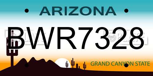 BWR7328 Arizona License Plate