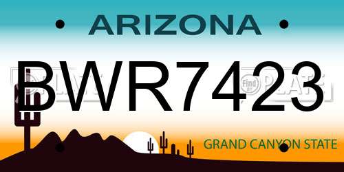 BWR7423 Arizona License Plate