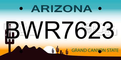 BWR7623 Arizona License Plate