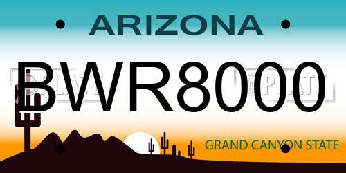 BWR8000 Arizona License Plate