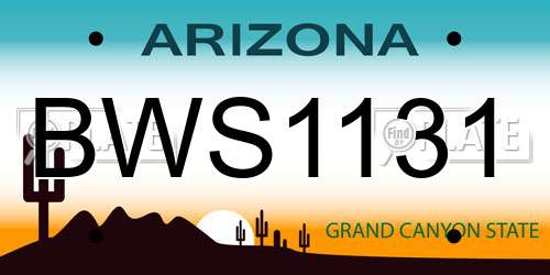 BWS1131 Arizona License Plate