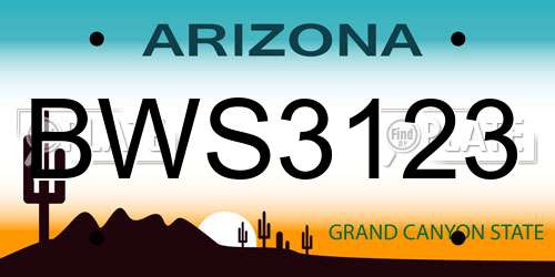 BWS3123 Arizona License Plate