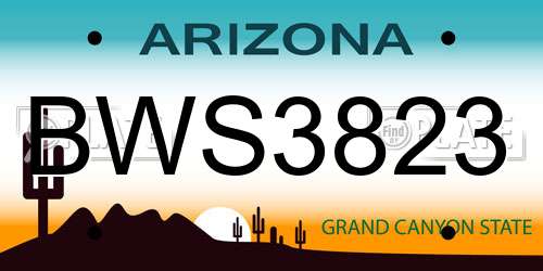 BWS3823 Arizona License Plate