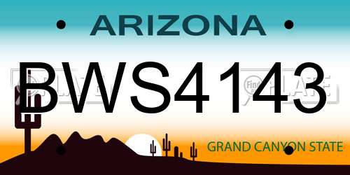 BWS4143 Arizona License Plate