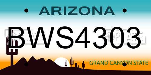 BWS4303 Arizona License Plate