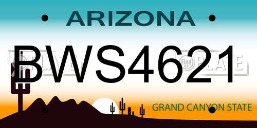 BWS4621 Arizona License Plate