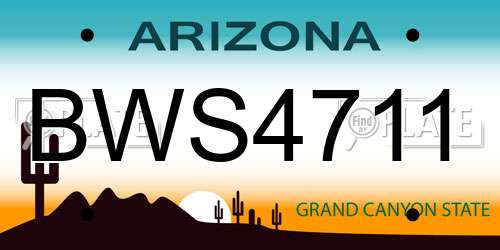 BWS4711 Arizona License Plate