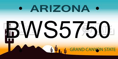 BWS5750 Arizona License Plate