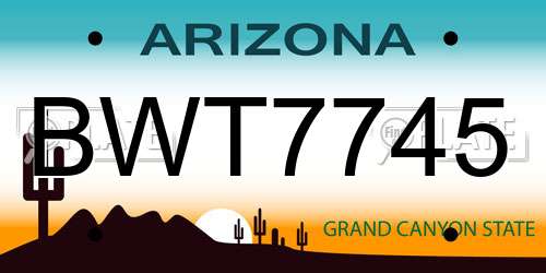 BWT7745 Arizona License Plate