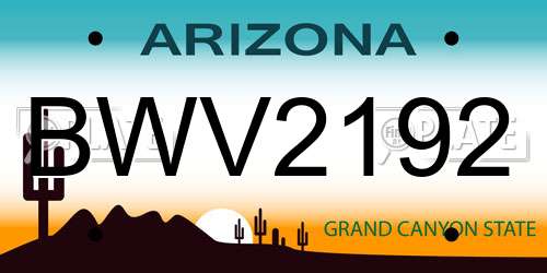 BWV2192 Arizona License Plate