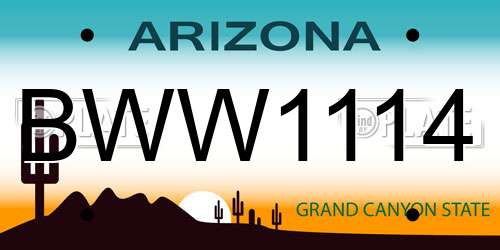 BWW1114 Arizona License Plate