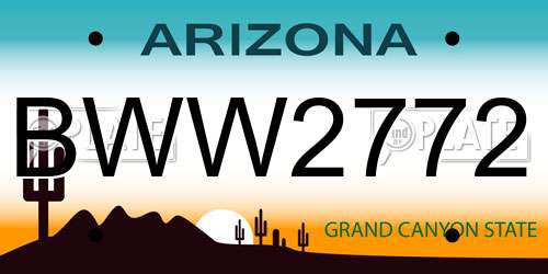 BWW2772 Arizona License Plate