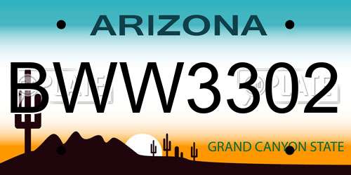 BWW3302 Arizona License Plate