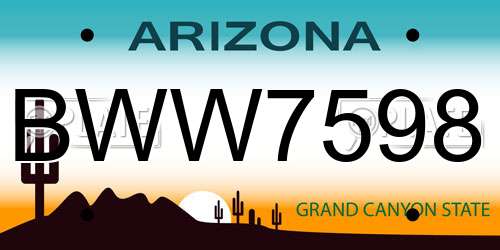 BWW7598 Arizona License Plate