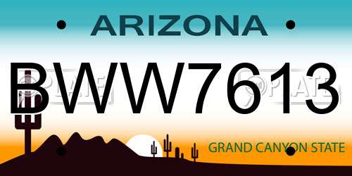 BWW7613 Arizona License Plate