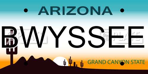 BWYSSEE Arizona License Plate