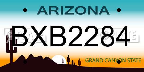 BXB2284 Arizona License Plate