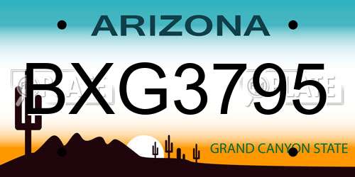 BXG3795 Arizona License Plate