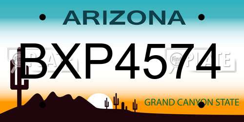 BXP4574 Arizona License Plate