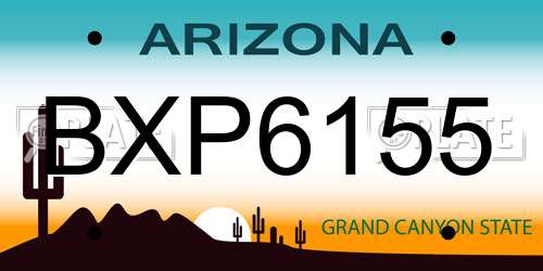 BXP6155 Arizona License Plate
