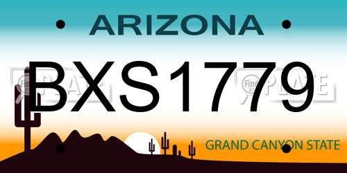 BXS1779 Arizona License Plate