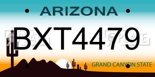 BXT4479 Arizona License Plate