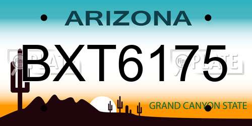 BXT6175 Arizona License Plate
