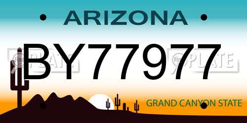 BY77977 Arizona License Plate