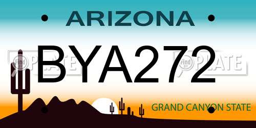 BYA272 Arizona License Plate