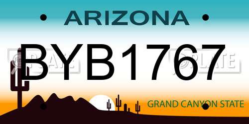 BYB1767 Arizona License Plate