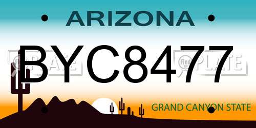 BYC8477 Arizona License Plate