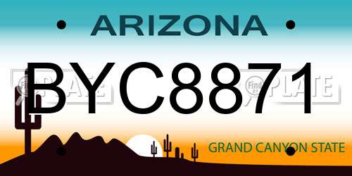BYC8871 Arizona License Plate