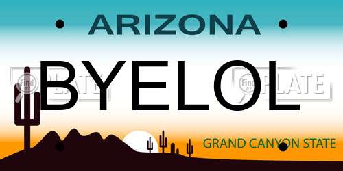 BYELOL Arizona License Plate