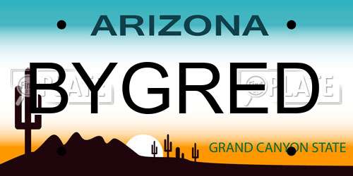 BYGRED Arizona License Plate