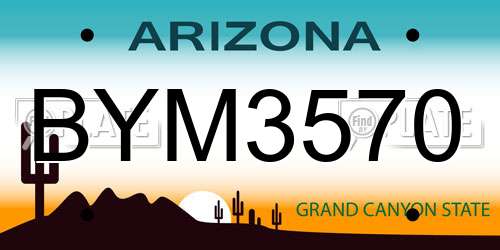 BYM3570 Arizona License Plate