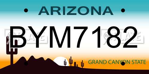 BYM7182 Arizona License Plate