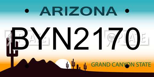 BYN2170 Arizona License Plate