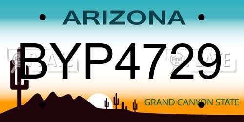 BYP4729 Arizona License Plate