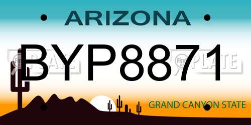 BYP8871 Arizona License Plate