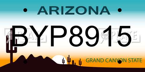 BYP8915 Arizona License Plate