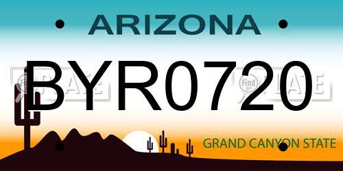BYR0720 Arizona License Plate