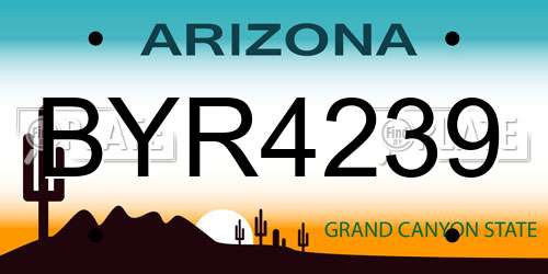 BYR4239 Arizona License Plate