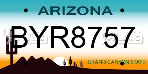 BYR8757 Arizona License Plate