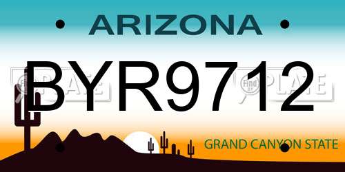BYR9712 Arizona License Plate