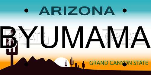 BYUMAMA Arizona License Plate