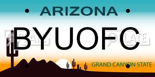 BYUOFC Arizona License Plate