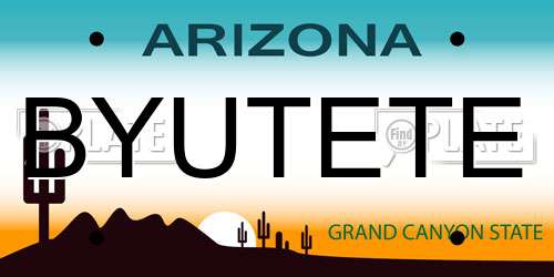 BYUTETE Arizona License Plate