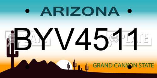 BYV4511 Arizona License Plate